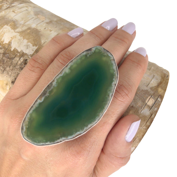 Charles Albert Sterling Silver Green Slice Adjustable Ring 30% Off - Discontinued Items