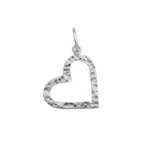 charles albert Sterling Silver Hammered Heart Charm Pendant Sterling Silver Pendants