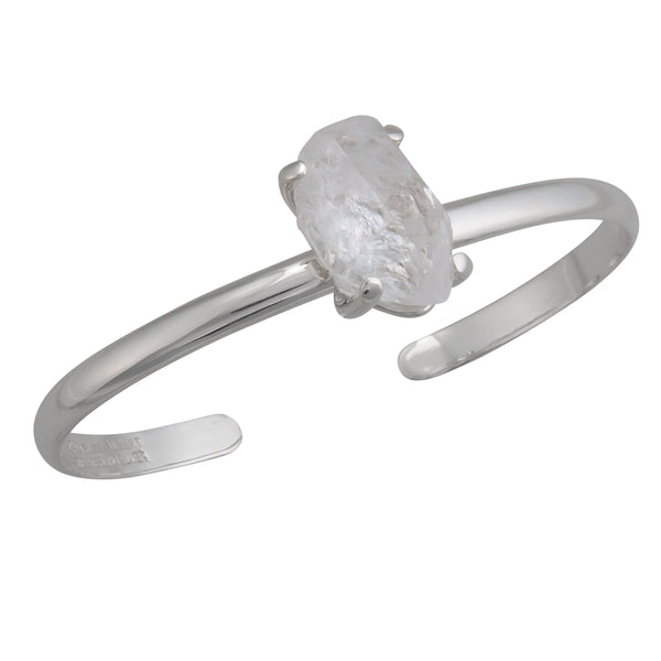 charles albert Sterling Silver Herkimer Diamond Mini Cuff Sterling Silver Bracelets + Cuffs