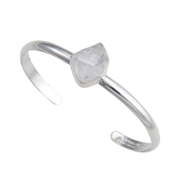 charles albert Sterling Silver Herkimer Diamond Mini Cuff Sterling Silver Bracelets + Cuffs
