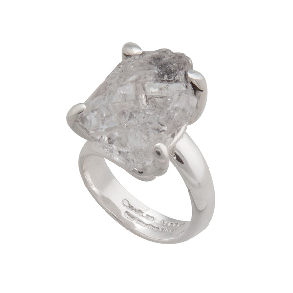 Charles Albert Sterling Silver Herkimer Diamond Prong Set Adjustable Ring Sterling Silver Rings
