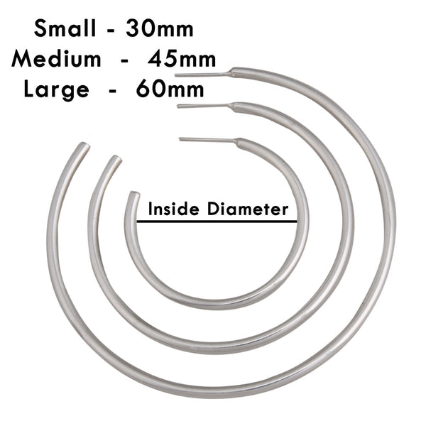 Charles Albert Sterling Silver High Polish Hoop Earrings Sterling Silver Earrings