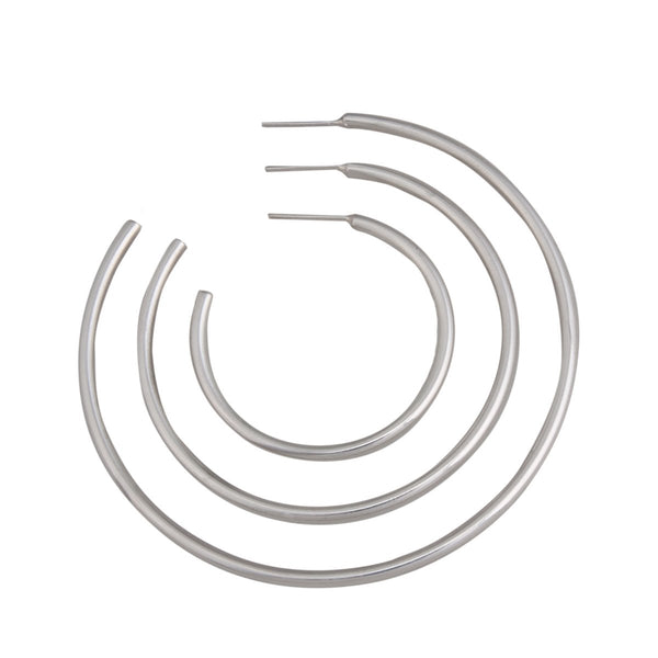 Charles Albert Sterling Silver High Polish Hoop Earrings Sterling Silver Earrings