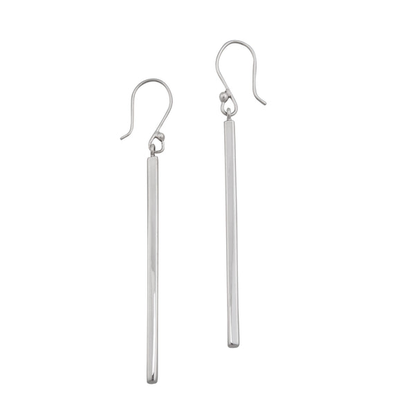 charles albert Sterling Silver High Polish Stick Drop Earrings Sterling Silver Earrings