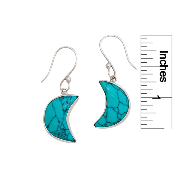 Charles Albert Sterling Silver Howlite Moon Drop Earrings Sterling Silver Earrings
