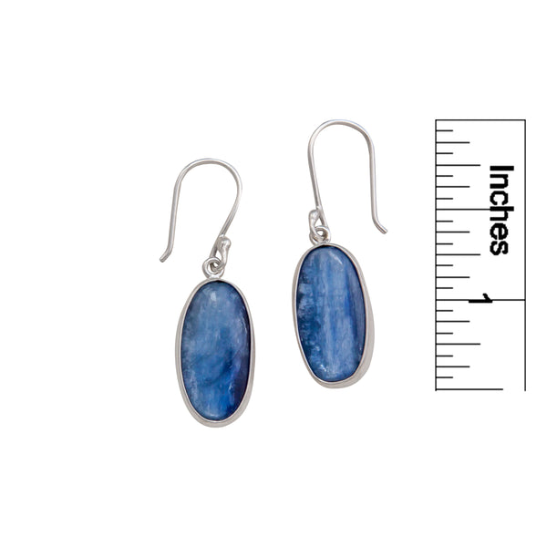 Charles Albert Sterling Silver Kyanite Oval Drop Earrings Sterling Silver Earrings