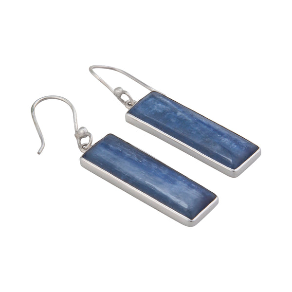 Charles Albert Sterling Silver Kyanite Rectangle Drop Earrings Sterling Silver Earrings