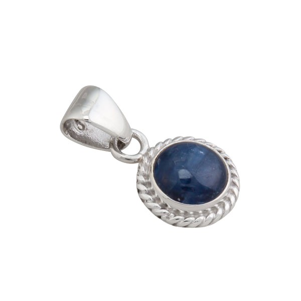 Charles Albert Sterling Silver Kyanite Round Rope Pendant Sterling Silver Pendants