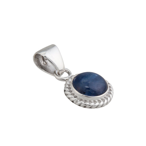 Charles Albert Sterling Silver Kyanite Round Rope Pendant Sterling Silver Pendants