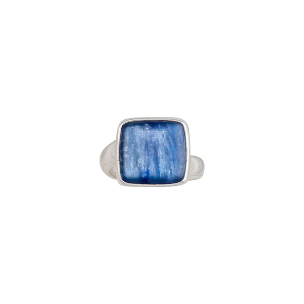Charles Albert Sterling Silver Kyanite Square Adjustable Ring Sterling Silver Rings