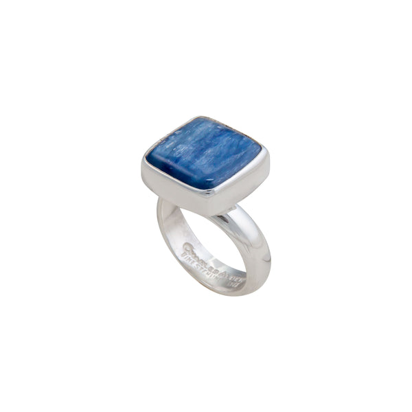 charles albert Sterling Silver Kyanite Square Adjustable Ring Sterling Silver Rings
