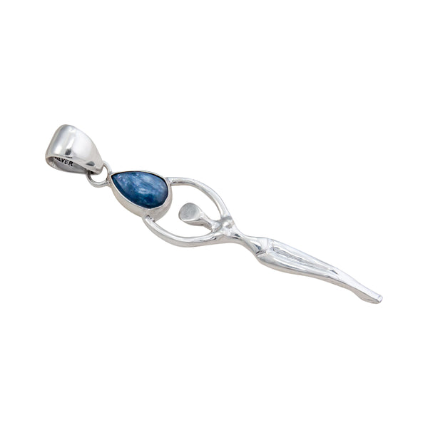 Charles Albert Sterling Silver Kyanite Teardrop Goddess Pendant Sterling Silver Pendants