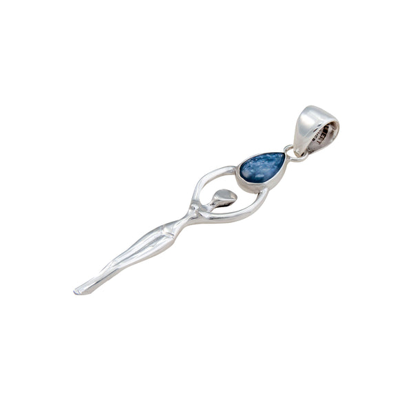 Charles Albert Sterling Silver Kyanite Teardrop Goddess Pendant Sterling Silver Pendants