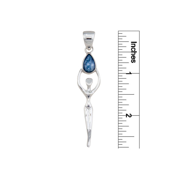 Charles Albert Sterling Silver Kyanite Teardrop Goddess Pendant Sterling Silver Pendants