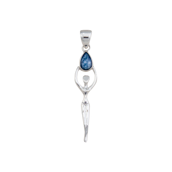 charles albert Sterling Silver Kyanite Teardrop Goddess Pendant Sterling Silver Pendants