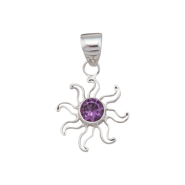 charles albert Sterling Silver Lab Created Alexandrite Sun Pendant Sterling Silver Pendants