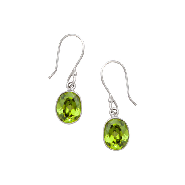 Charles Albert Sterling Silver Lab Created Peridot Drop Earrings Sterling Silver Earrings