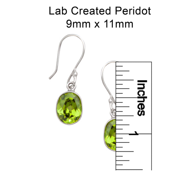 Charles Albert Sterling Silver Lab Created Peridot Drop Earrings Sterling Silver Earrings