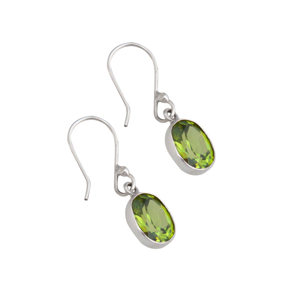 charles albert Sterling Silver Lab Created Peridot Drop Earrings Sterling Silver Earrings