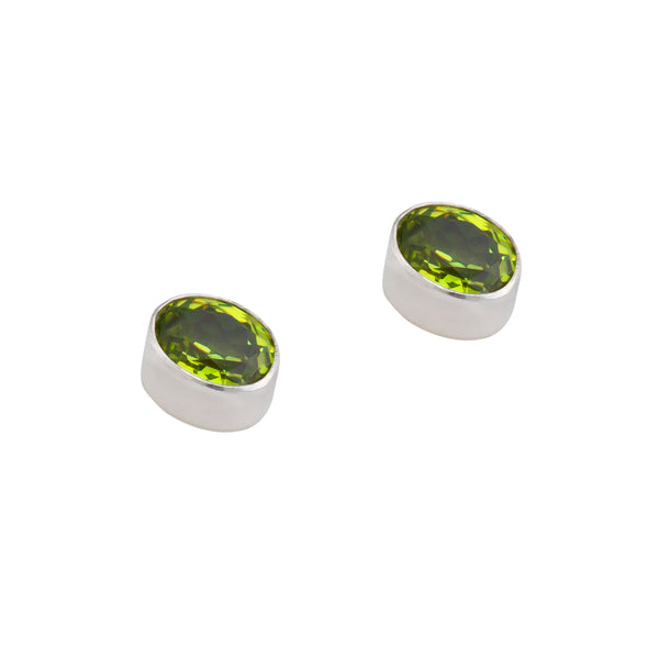 Charles Albert Sterling Silver Lab Created Peridot Post Earrings Sterling Silver Earrings