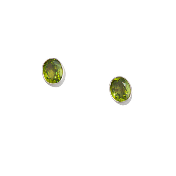 Charles Albert Sterling Silver Lab Created Peridot Post Earrings Sterling Silver Earrings