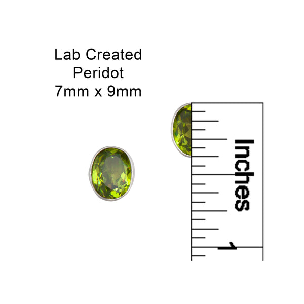 Charles Albert Sterling Silver Lab Created Peridot Post Earrings Sterling Silver Earrings