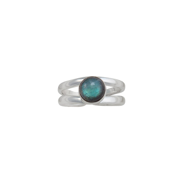 Charles Albert Sterling Silver Labradorite Adjustable Cuff Ring Sterling Silver Rings