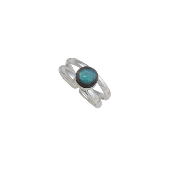 Charles Albert Sterling Silver Labradorite Adjustable Cuff Ring Sterling Silver Rings