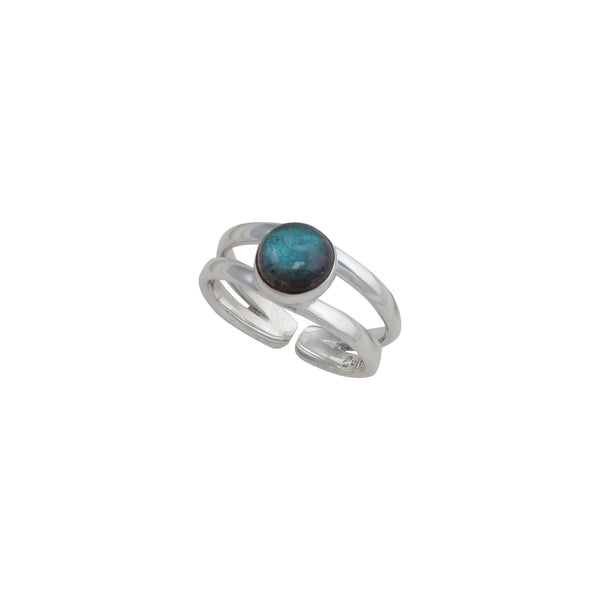 charles albert Sterling Silver Labradorite Adjustable Cuff Ring Sterling Silver Rings