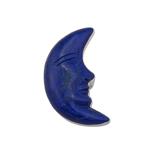 charles albert Sterling Silver Lapis Lazuli Crescent Moon Adjustable Ring Sterling Silver Rings