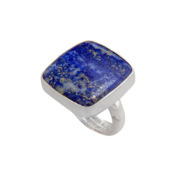 Charles Albert Sterling Silver Lapis Lazuli Square Adjustable Ring Sterling Silver Rings