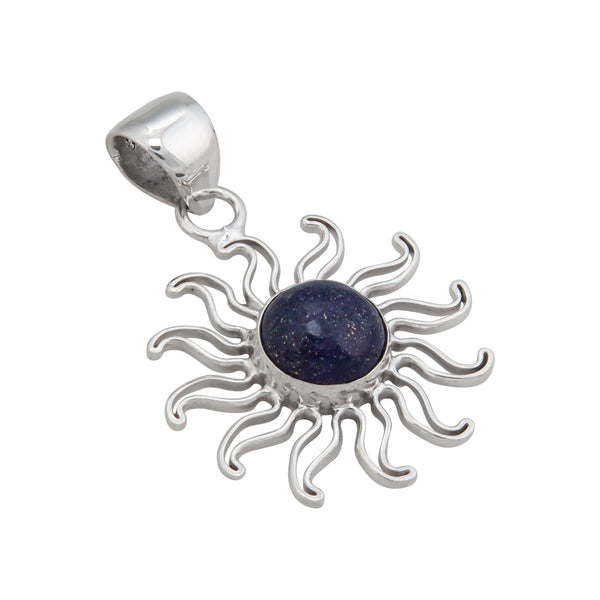 Charles Albert Sterling Silver Lapis Lazuli Sun Pendant Sterling Silver Pendants