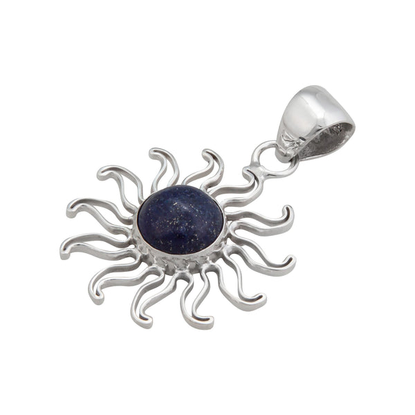 Charles Albert Sterling Silver Lapis Lazuli Sun Pendant Sterling Silver Pendants
