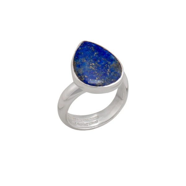Charles Albert Sterling Silver Lapis Lazuli Teardrop Adjustable Ring Sterling Silver Rings