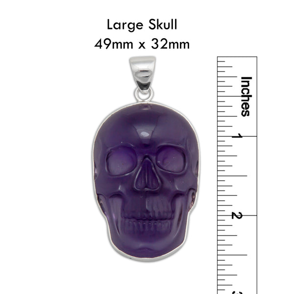 Charles Albert Sterling Silver Large Amethyst Skull Pendant Sterling Silver Pendants