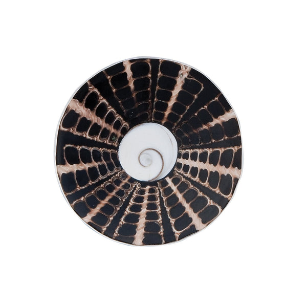 charles albert Sterling Silver Large Brown Spiral Shell Adjustable Ring 30% Off - Discontinued Items