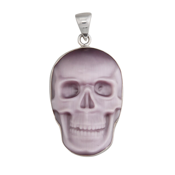 charles albert Sterling Silver Large Fiber Optic Skull Pendant Sterling Silver Pendants