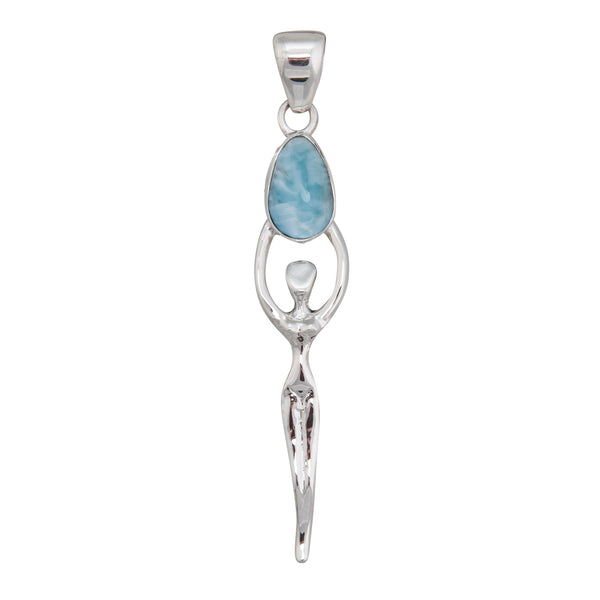 charles albert Sterling Silver Larimar Goddess Pendant Sterling Silver Pendants