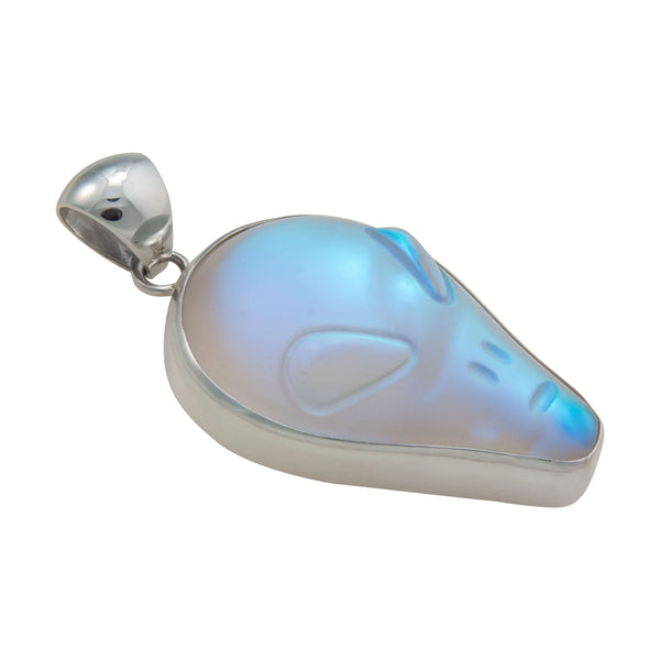 Charles Albert Sterling Silver Luminite Alien Face Pendant Sterling Silver Pendants