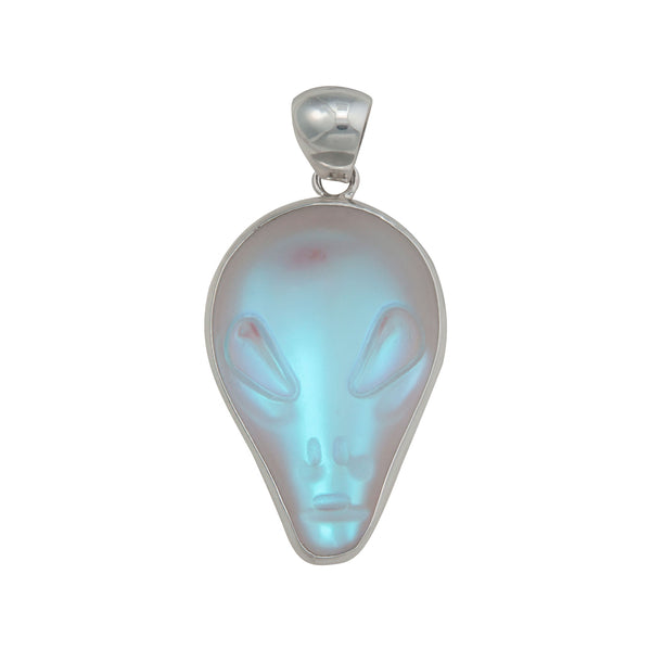charles albert Sterling Silver Luminite Alien Face Pendant Sterling Silver Pendants