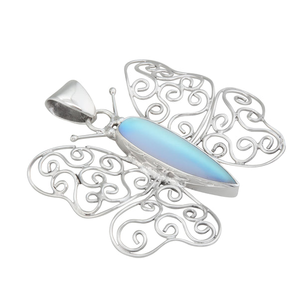 Charles Albert Sterling Silver Luminite Butterfly Pendant Sterling Silver Pendants