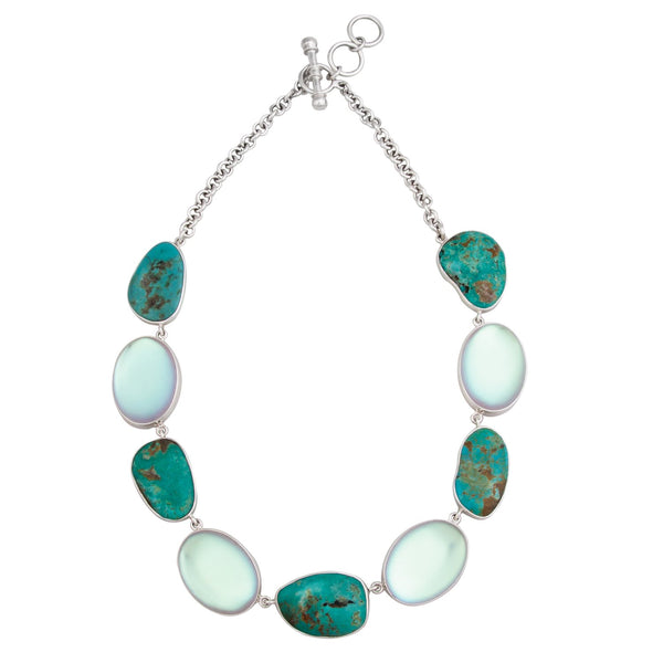 charles albert Sterling Silver Luminite & Campo Frio Turquoise Necklace Sterling Silver Necklaces