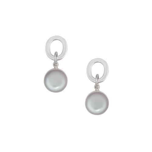 charles albert Sterling Silver Luminite Circle Post Earrings Sterling Silver Earrings