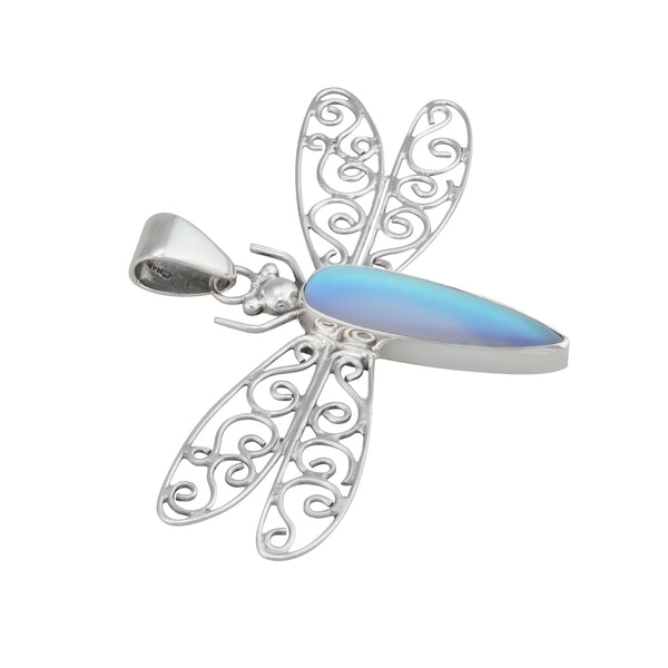 Charles Albert Sterling Silver Luminite Dragonfly Pendant Sterling Silver Pendants