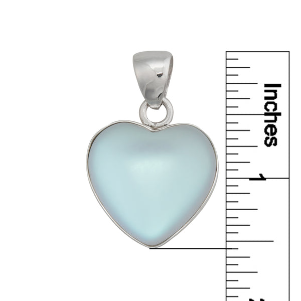 Charles Albert Sterling Silver Luminite Heart Pendant Sterling Silver Pendants