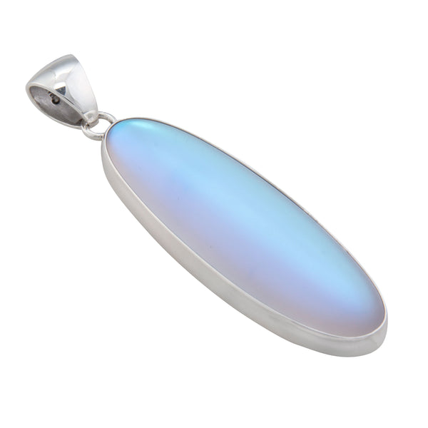 Charles Albert Sterling Silver Luminite Oblong Pendant Sterling Silver Pendants