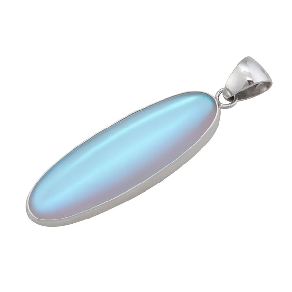 Charles Albert Sterling Silver Luminite Oblong Pendant Sterling Silver Pendants