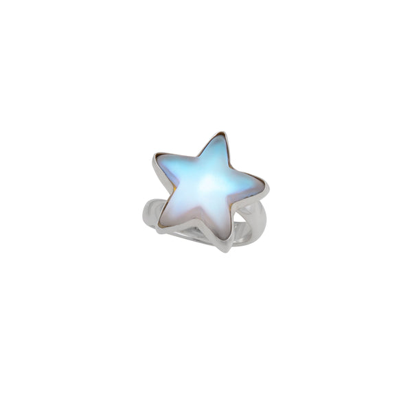 Charles Albert Sterling Silver Luminite Star Adjustable Ring Sterling Silver Rings