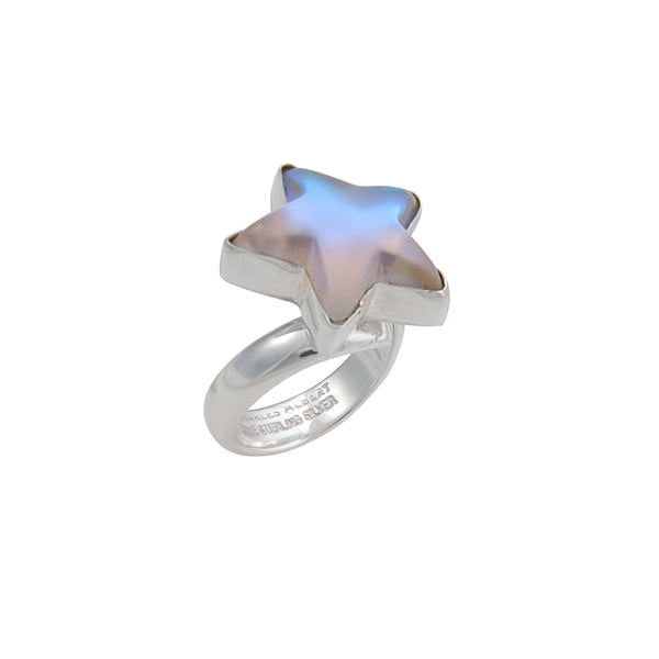 Charles Albert Sterling Silver Luminite Star Adjustable Ring Sterling Silver Rings