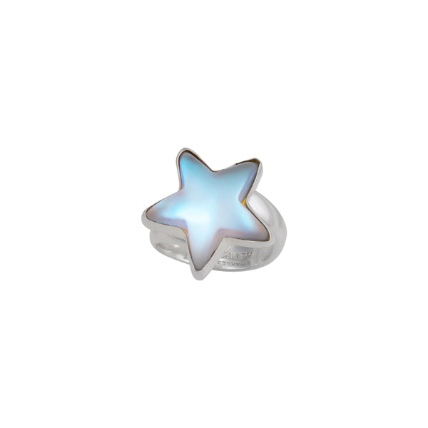 charles albert Sterling Silver Luminite Star Adjustable Ring Sterling Silver Rings